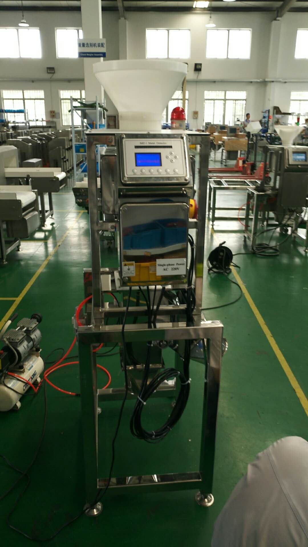 free fall metal detector for powder product such as rice,flour, coffee product inspection