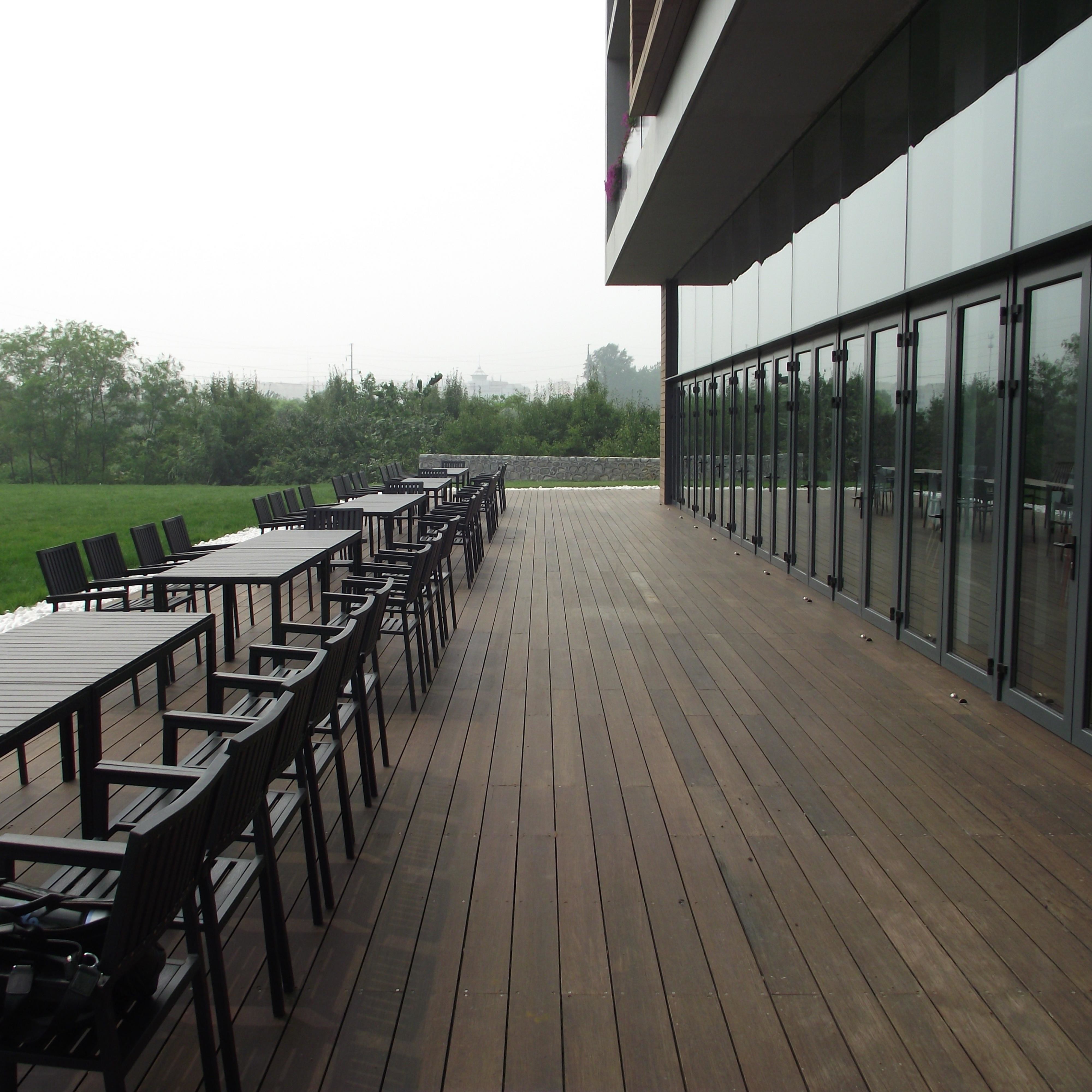 Customized Garden Natural Solid Bamboo Flooring Bamboo Deck Board Heat Treatment