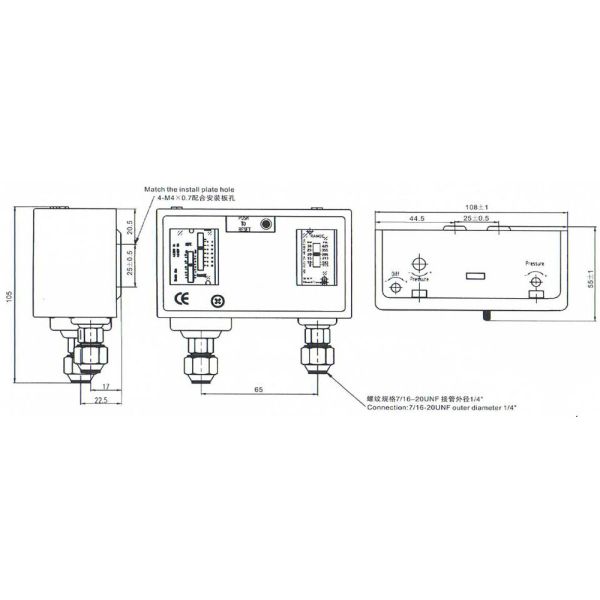 Auto Format Form Air Pressure Switch With Dual Ressure Control