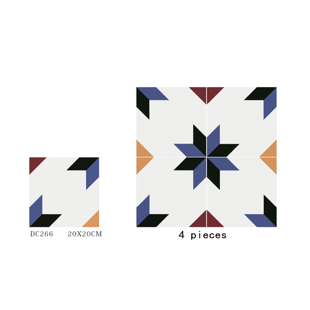 Encaustic 200x200mm Floor Ceramic Rustic Tile For The Hotel And Grade AAA White And Blue Tile For Bathroom