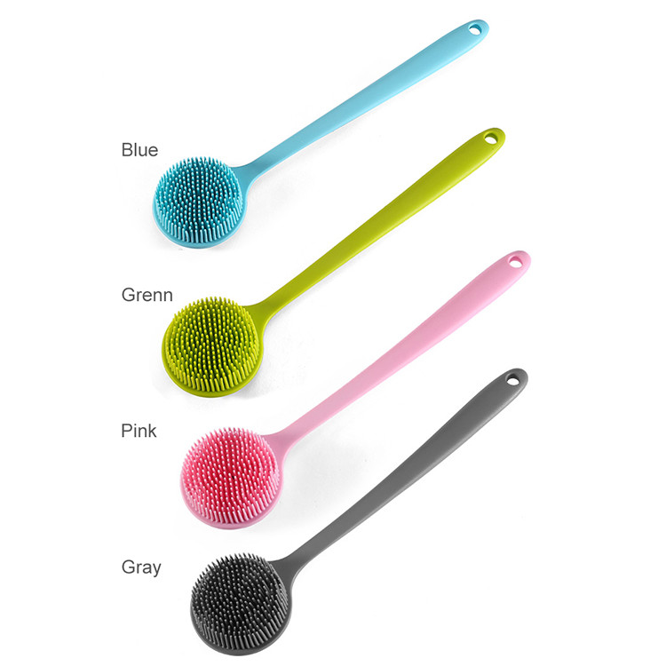 Hypoallergenic Long Handle Silicone Bath Body Brush Home Bathroom Accessories