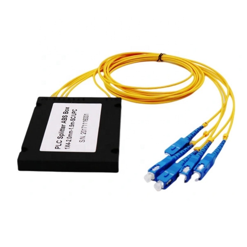 1X8 1X16 optical fiber PLC splitter box sc upc plc ABS box type optical fiber PLC splitter