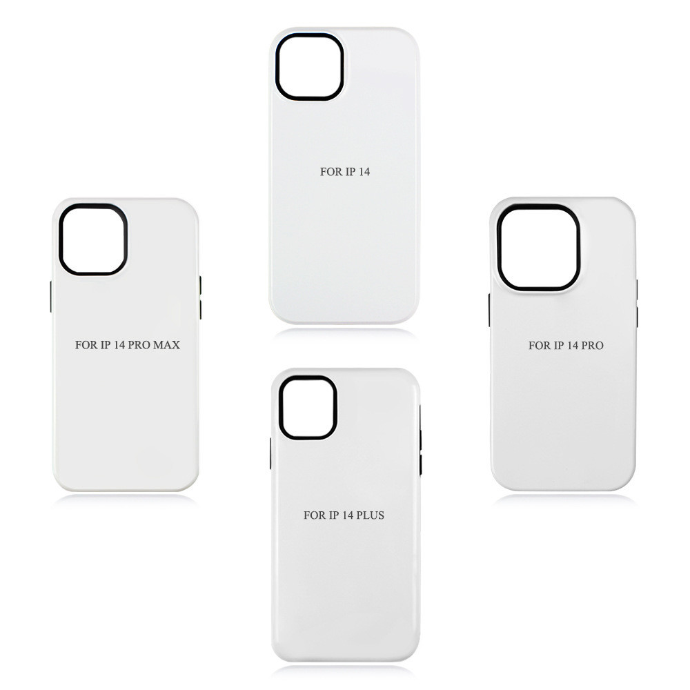 3D Sublimation Tough Phone Cases For Iphone 16 15 14 Blank 3D Coated Double Layer Mobile Case White Vacuum Pressed