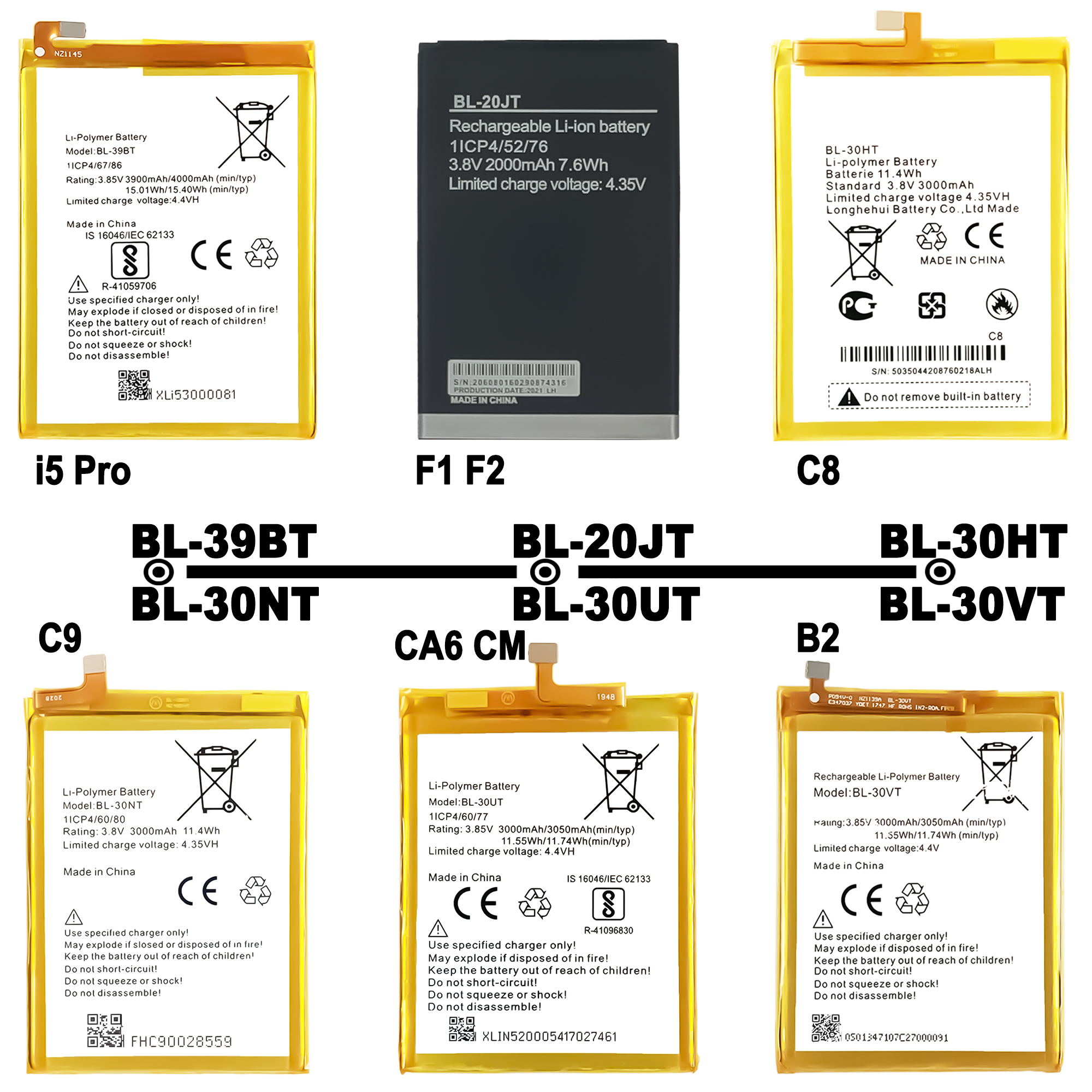 Tecno C9 CA6 CM B2 CX K9 K9 KA7 KB7 KB8 KA6 CA7 CF7 CA8 B1P Lithium Polymer Battery