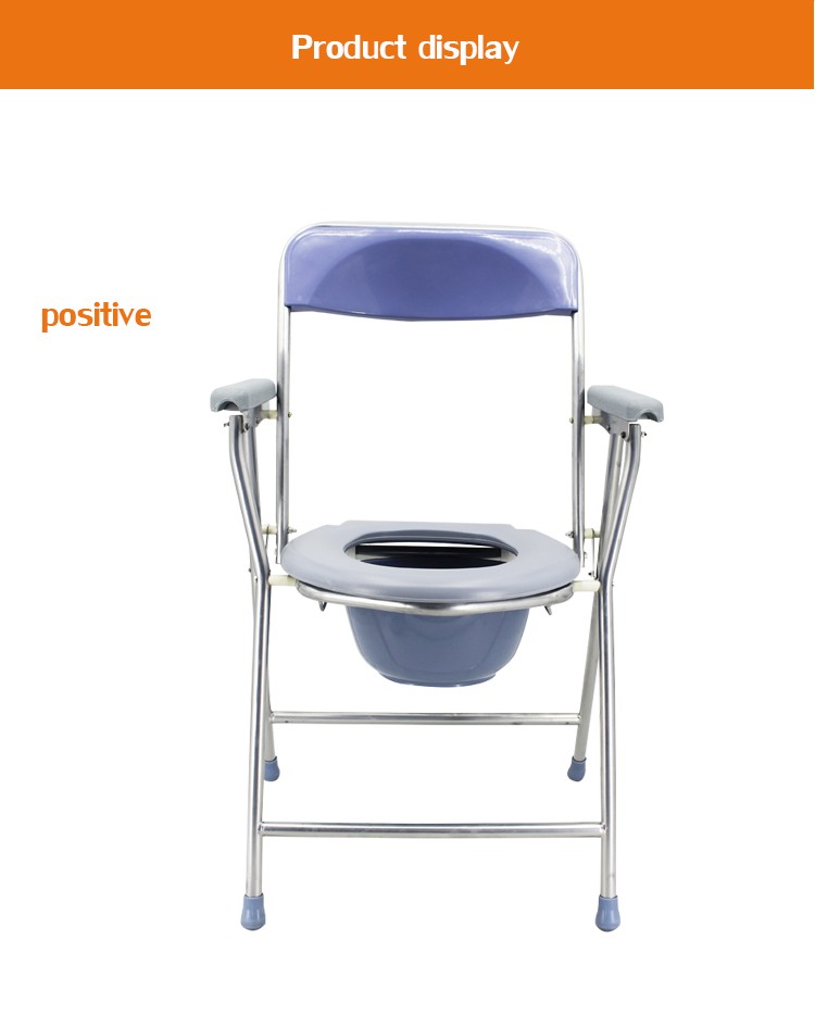 Folding Lightweight Commode Chair With Top Loading Easily Removable Chamber Pot, Commode Chair, Portable Toilet