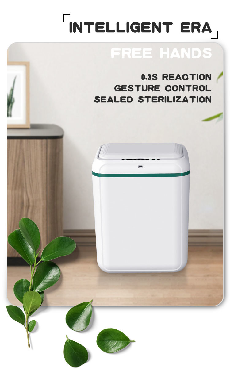 10L Capacity Intelligent Trash Bin Automatic Sensing Rechargeable Battery