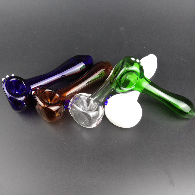 Convenient To Use Glass Hand Pipe With Thick Bowl Customized Logo