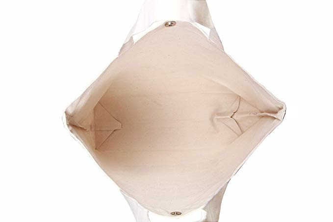 Large Natural Custom Printed Tote Bags Cotton Canvas Material Eco Friendly