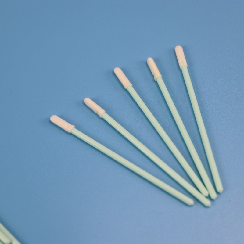 TX74 Dustless Green PP Stick Precision Cleaning Foam Tip Swabs For Cleanroom