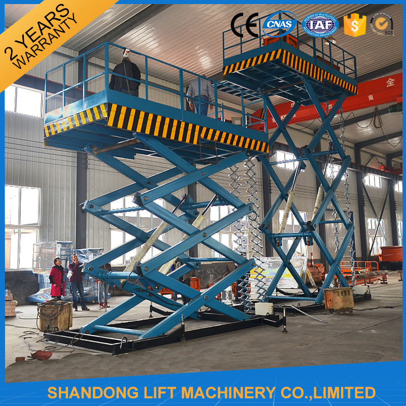Material Handling Warehouse Elevator Lift , Hydraulic Upright Scissor Lift Workbench