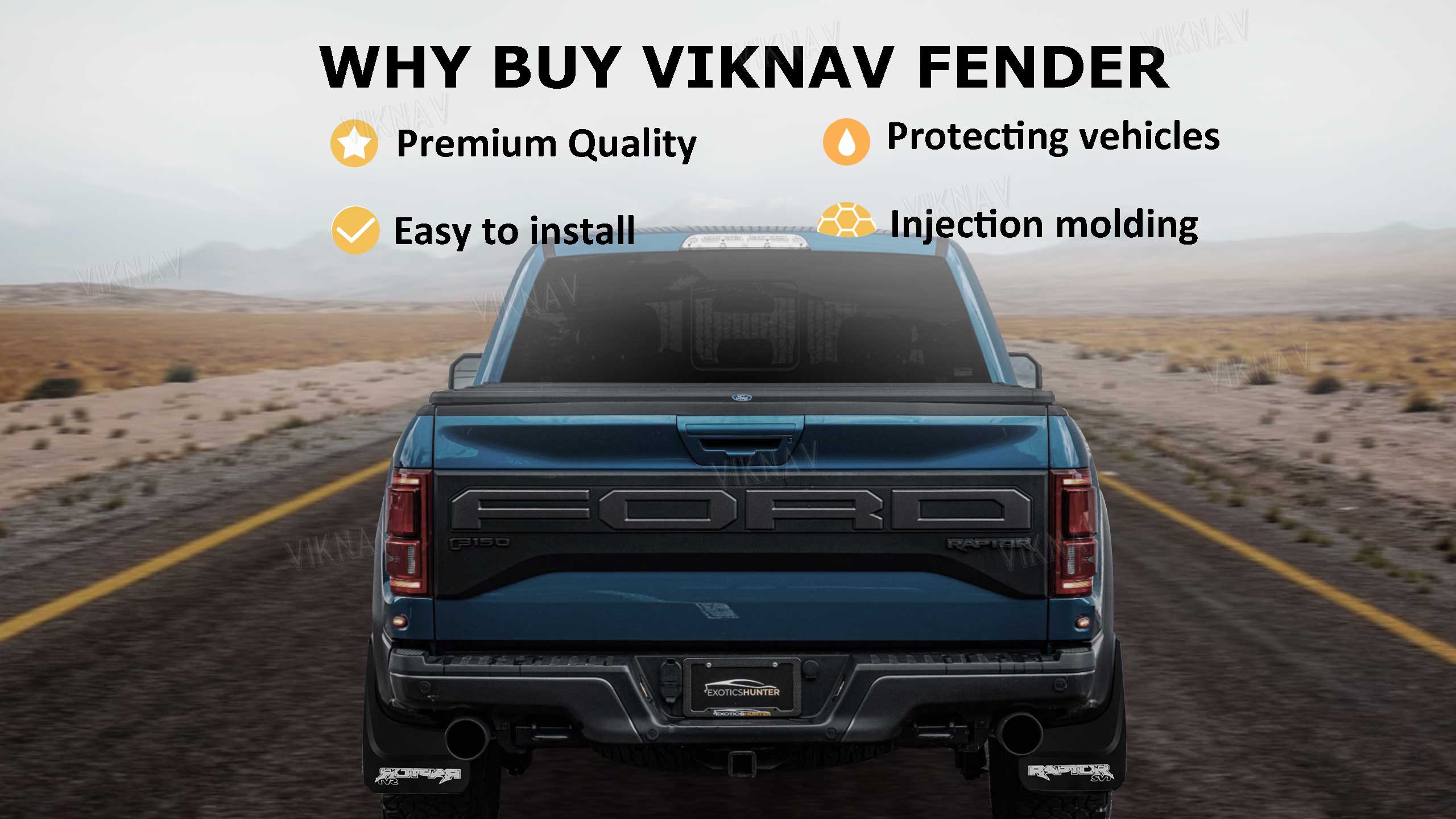 Viknav For F150 Fender Flares Compatible with Ford F150 Raptor models Wheel Flares