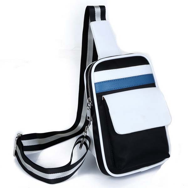 Men's Sling Bag Nylon Pocket Bag Black&Blue Waist Purses Bag Phone Bag