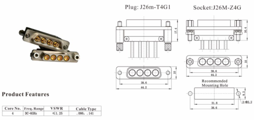 Salt-spray Resistance Integrated Connector RF High & Low Frequency