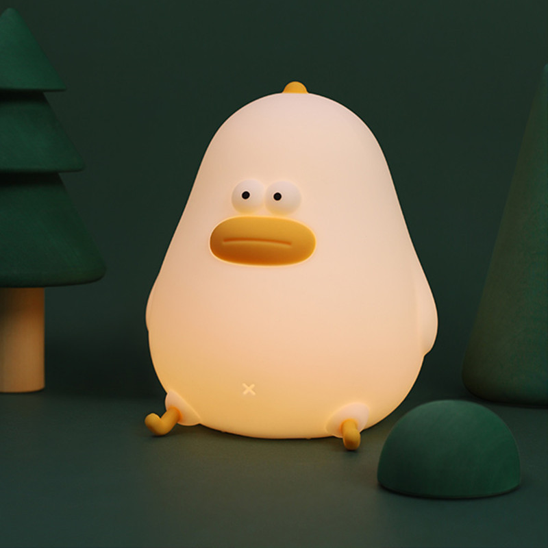 Duck Night Light Cute Duck Lamp Rechargeable Dimmable Nightlight Silicone LED Timer Bedside Lamp Baby Nursery Nightlight