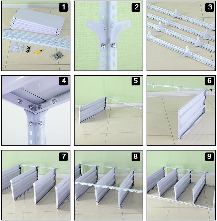 C Store 5 Levels Metal Display Boltless Steel Rack in White Color