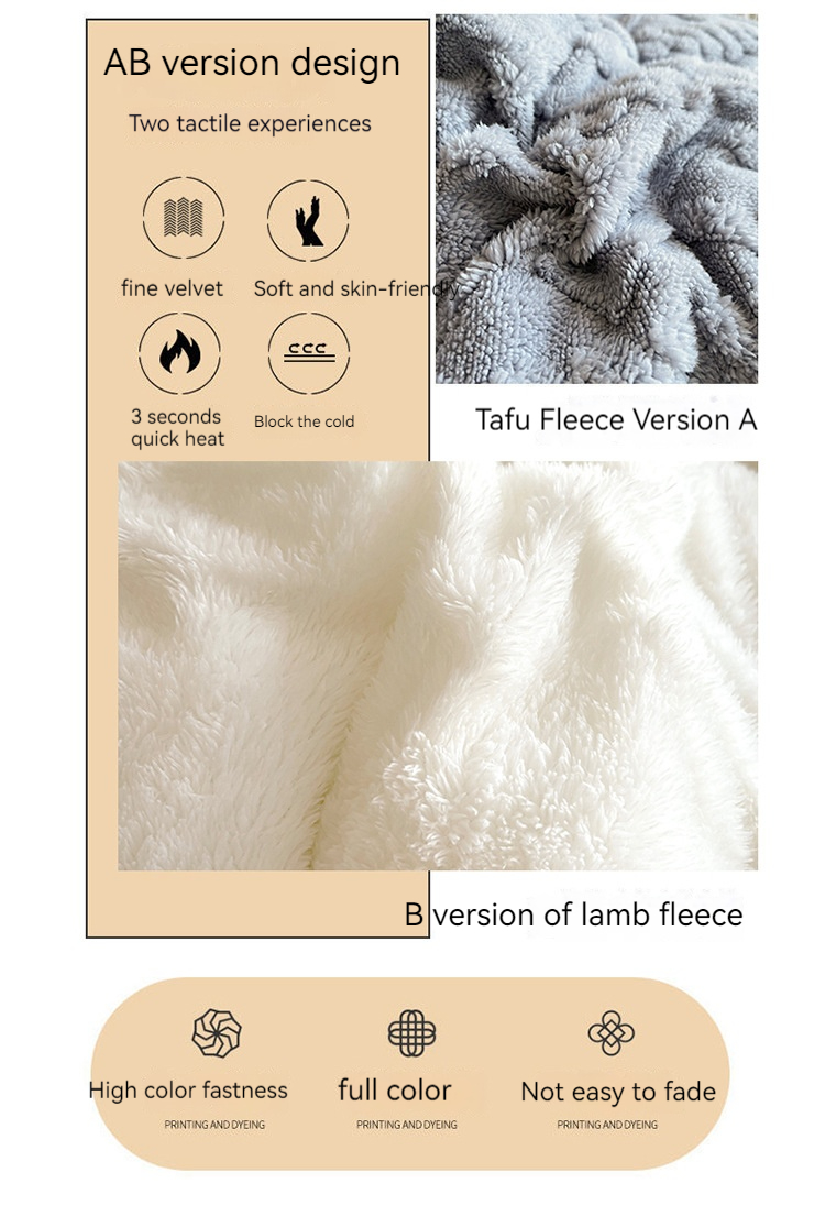 Customized Color Thickened Warm Lamb Fleece Quilt for Sustainable Chemical Fiber Quilt