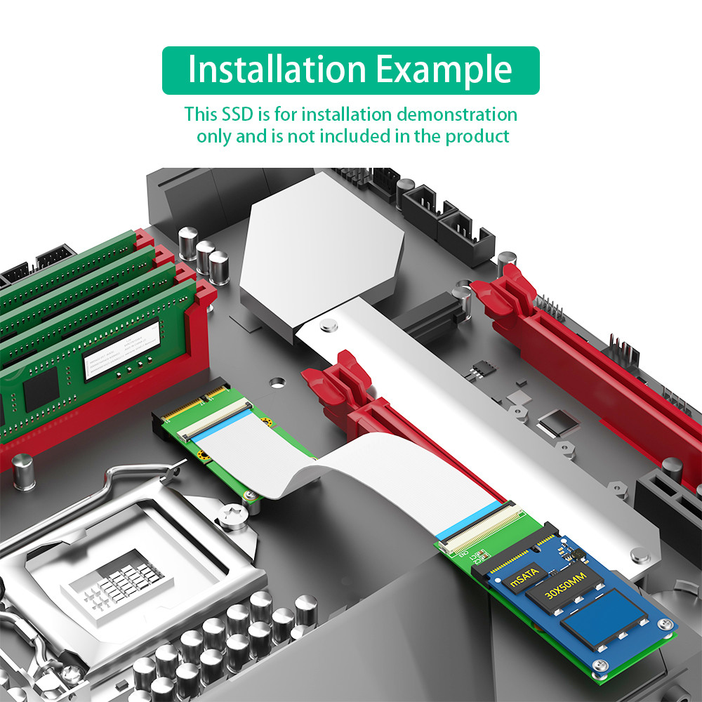 Mini PCI-E MSATA SSD Extension Cable Adapter 2 In 1 Combo