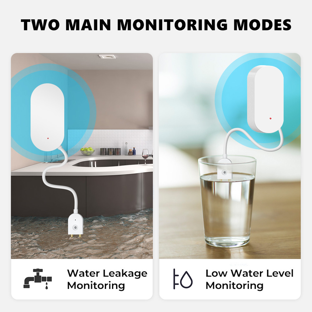 Zigbee Water Leak Sensor Smart Home Notification Alerts Water Flood Leak Alarm Home SecurityTuya Flooding Detector