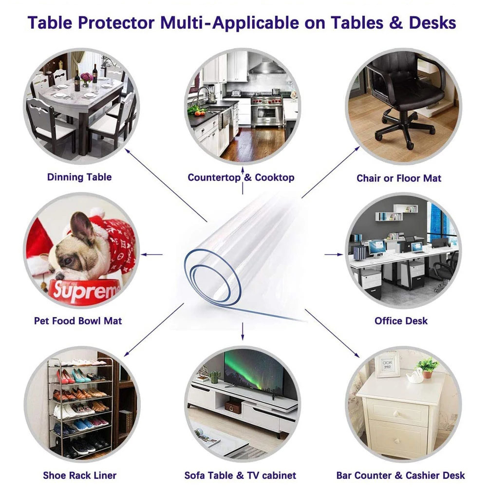 Durable Waterproof Manteles PVC Table Cloth Transparent material