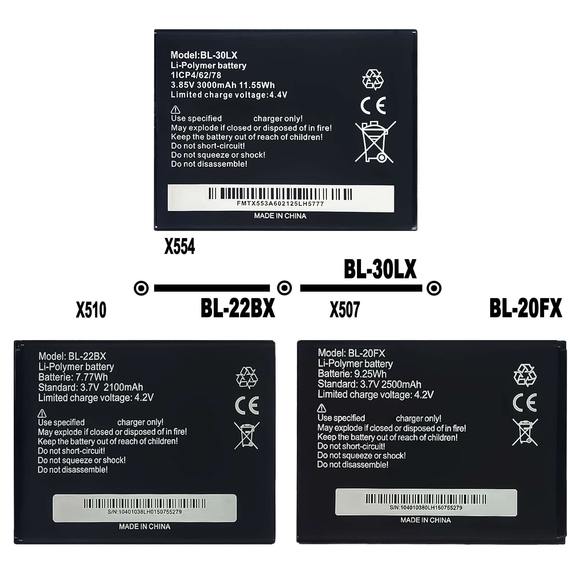 Yellow Infinix X652 X653 X659 X660 X690 X693 X680 X688 X689 X687 X682 X683 X692 X695 X612 Batteries for Infinix Gadgets