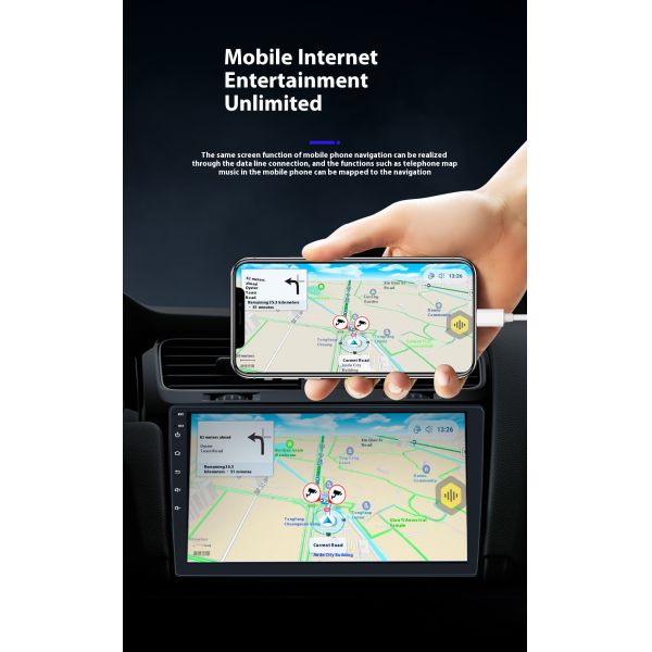 Creatall 9 Inch Universal Dashboard GPS Navigation Player Android All-in-One Wireless CarPlay with ADS for Automotive Use