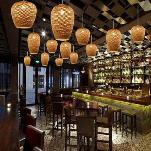Customized Three Head Rattan Pendant Light Lamps With Switch Control