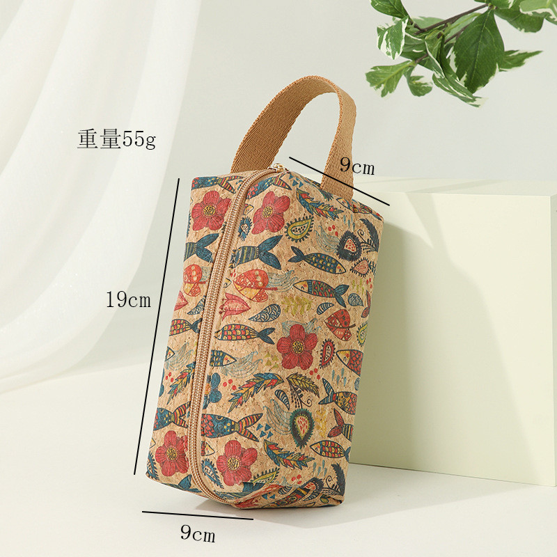 VINTAGE TRUE WOOD PRINT CORK COIN PURSE BARK PRINT COIN BAG KEY SMALL SQUARE BAG NOSTALGIA BAG