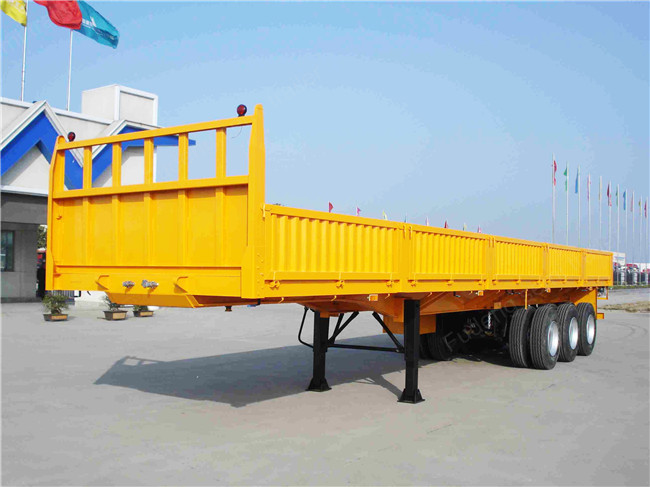 Customized Side Guard 40Feet 2 Axle Side Wall Semi Trailer With Double Tyres