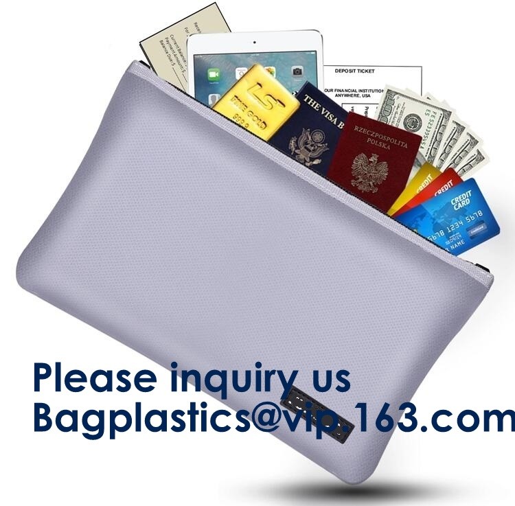 Fiberglass Waterproof Durable,Fire Resistant Document bag Fire Proof Bag,Non-itchy Fiberglass Fireproof Water Resistant