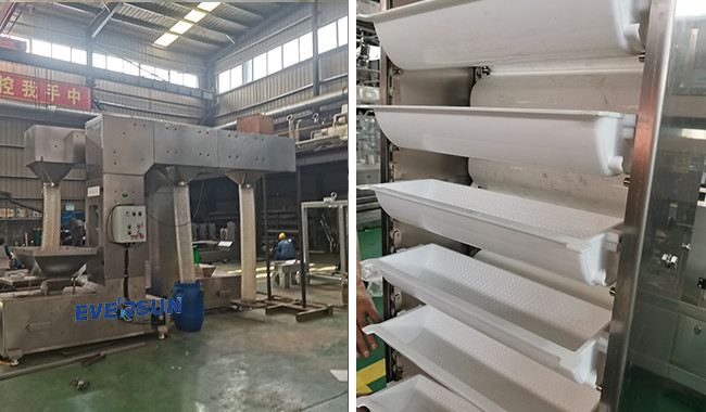 Fully Enclosed Tipping Z Bucket Elevator Conveyors For Granule Packing Machine