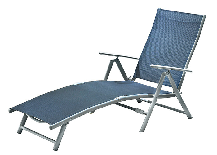 2x2 Textilene Metal Garden Sun Loungers