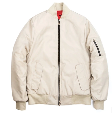Blank Nylon Waterproof Ma1 Bomber Jacket Side Pockets Anti Wrinkle