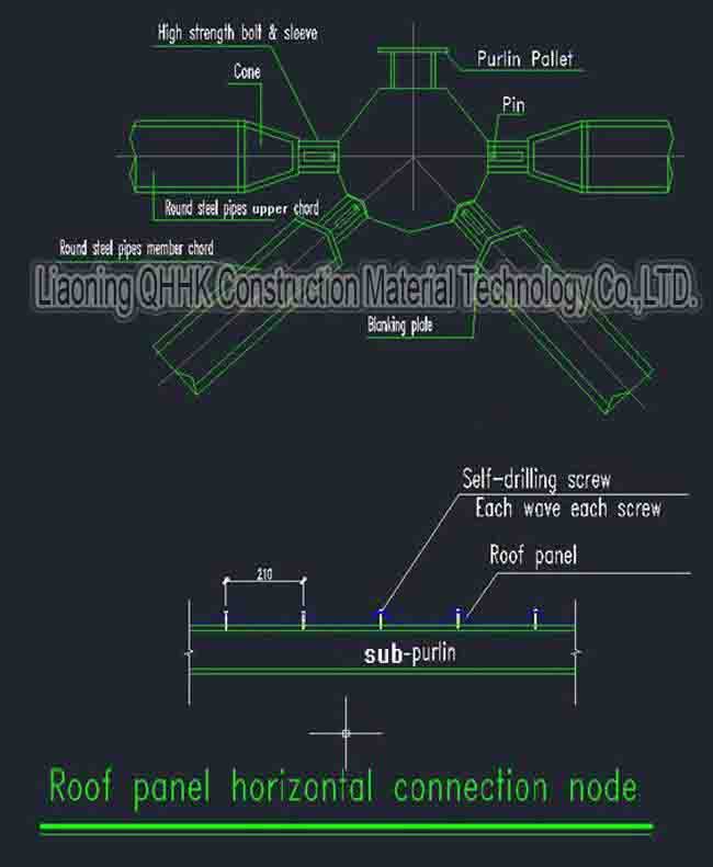Galvanized Steel Roof Truss With Train Station