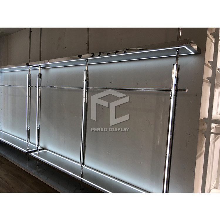 CNC Clothing Display Rack Powder Coated Display Store Furniture