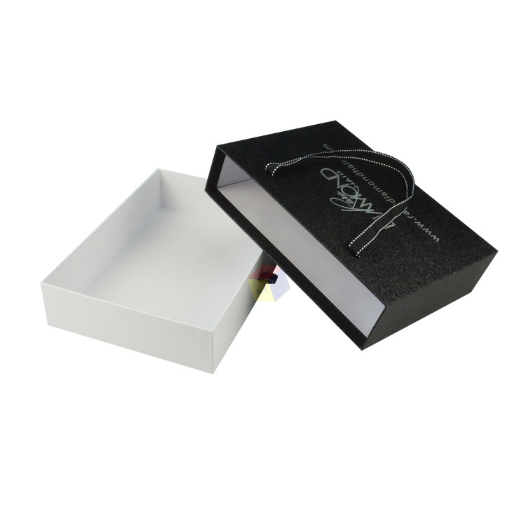 Custom Black Drawer Hair Packaging Boxes With Handle Packaging Boxes For Wigs