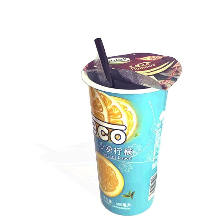 500g Single Wall Frosted Milk Tea Plastic Cups With Logo Lids And Straws