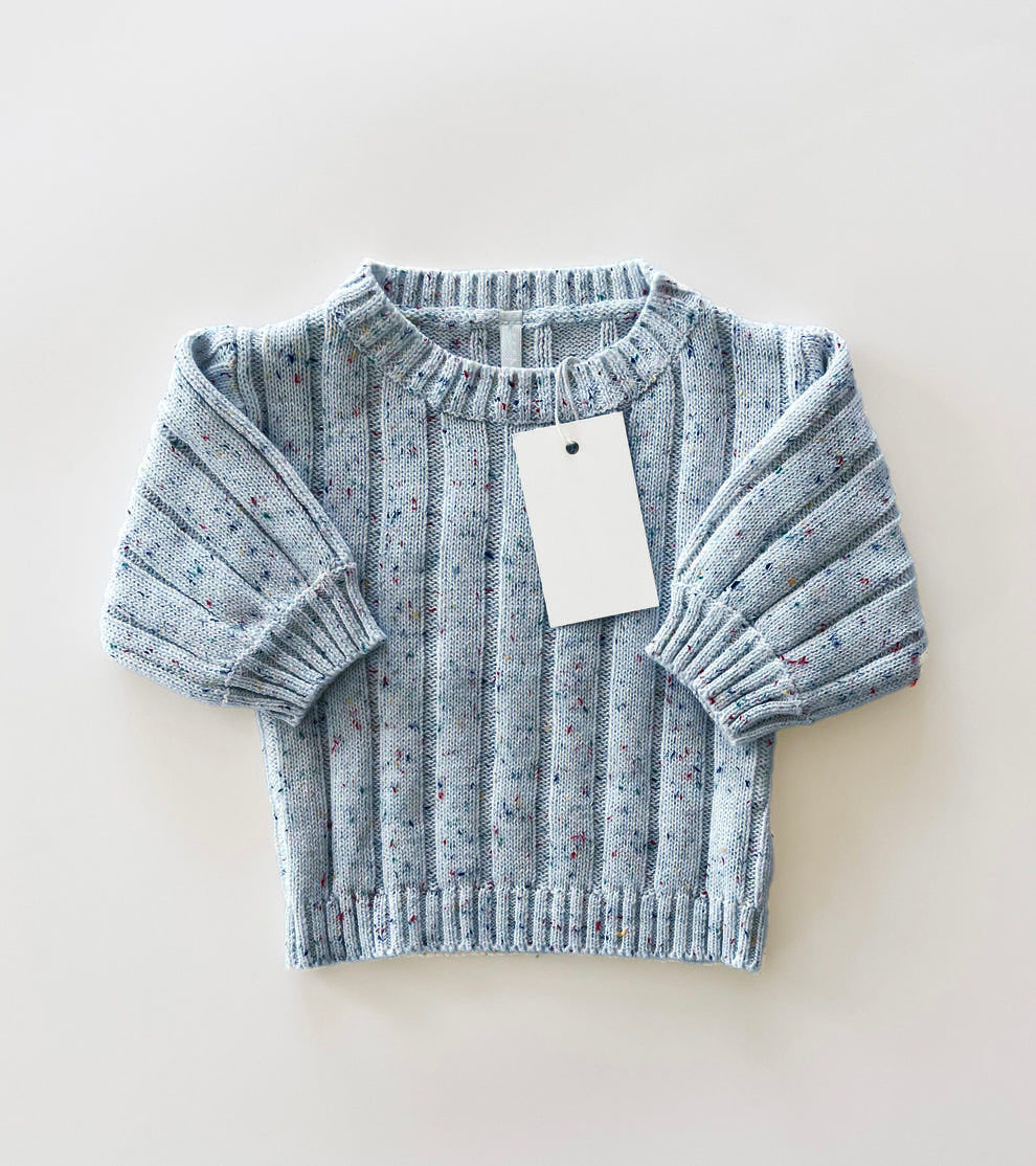 Custom Neutral Baby Chunky Knit Speckled Sweater Organic Cotton Hand Knitted Pullover Sweater Toddlers Winter Warm
