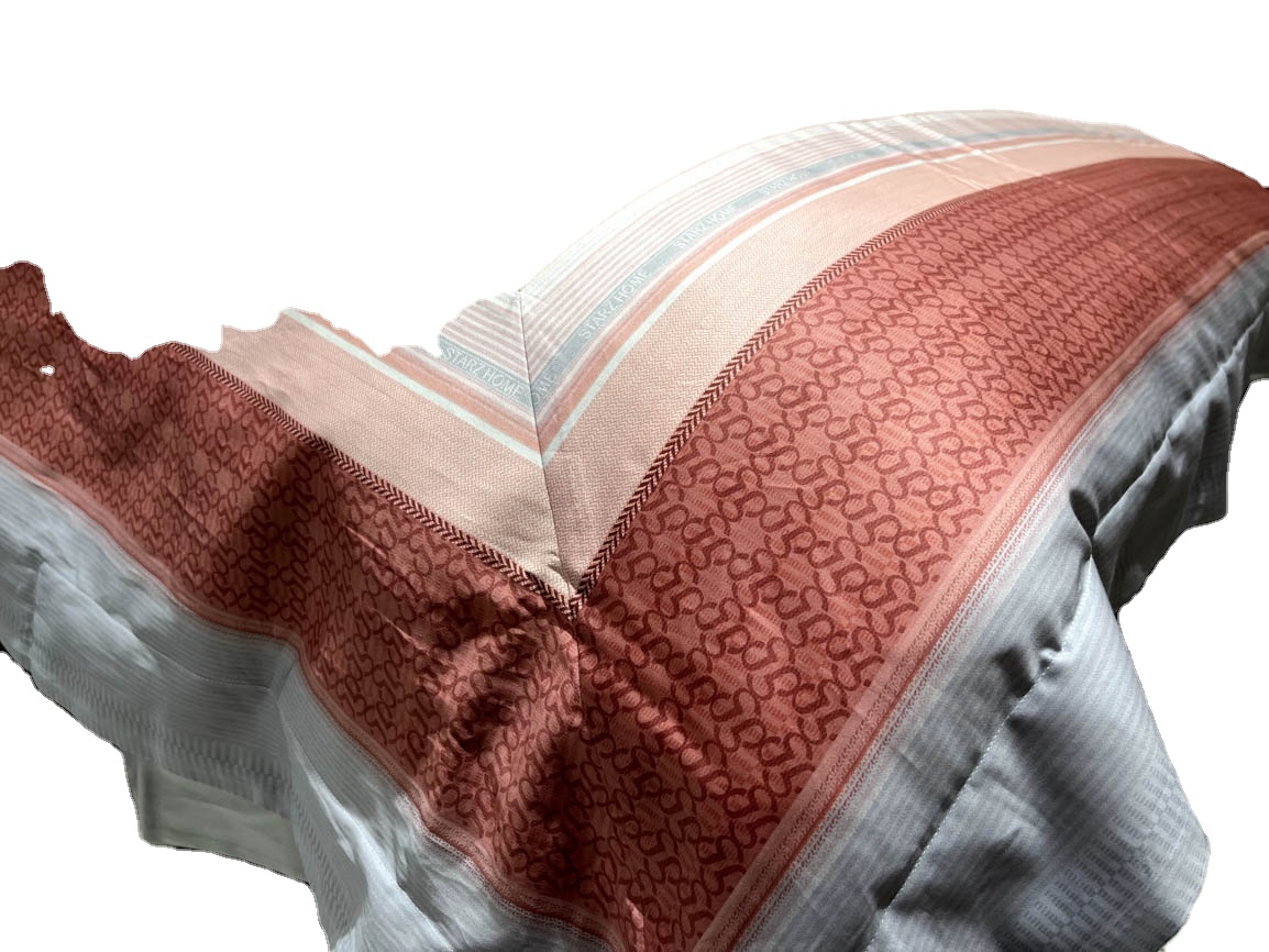 Hotel Bedding Linen 4 Pcs Egyptian Cotton Bedsheet Set with Modern Patchwork Pattern