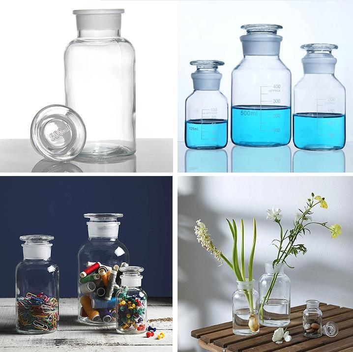 Wholesale Wide Mouth Amber Glass Pill Apothecary Reagent Bottle