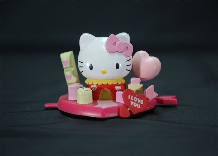 Valentine'S Day Hello Kitty Plastic Figurines Eco - Friendly PVC ABS Material