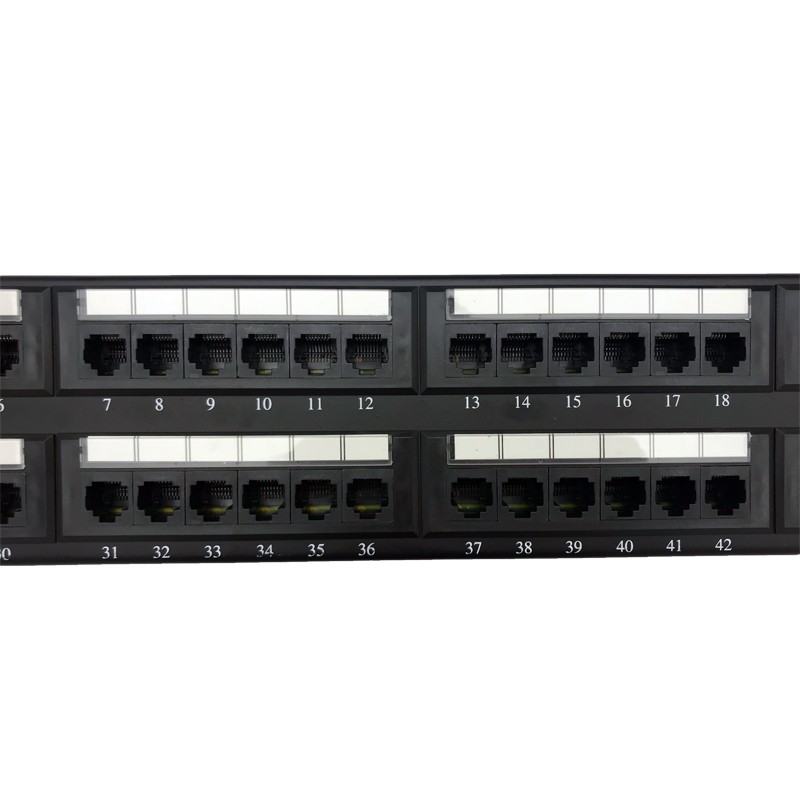 Modular 48 Port Cat6 Patch Panel Cold Rolled Steel For Network Cabling System