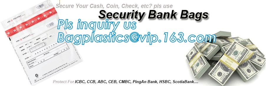 Security plastic bag with adhesive tape for cash, plastic money bag, Security Money Cash Bag For Airport/Bank and police