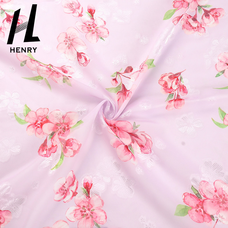 Custom Pattern Soft Tulle Fabric Chiffon Floral Print For DIY Decoration