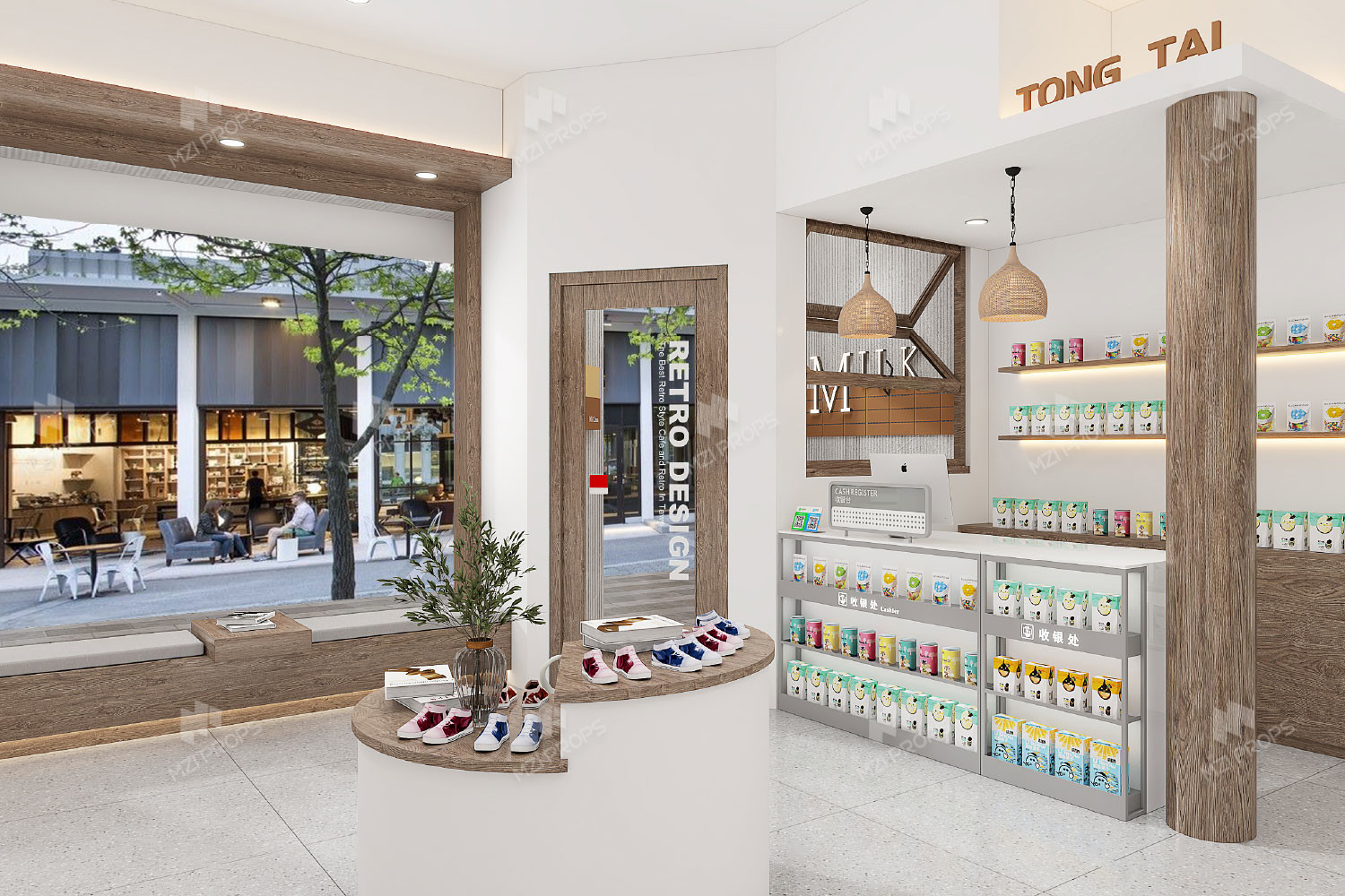 05-YMJYS Maternity And Baby Store Zoning With Raw Wood Minimalist Style