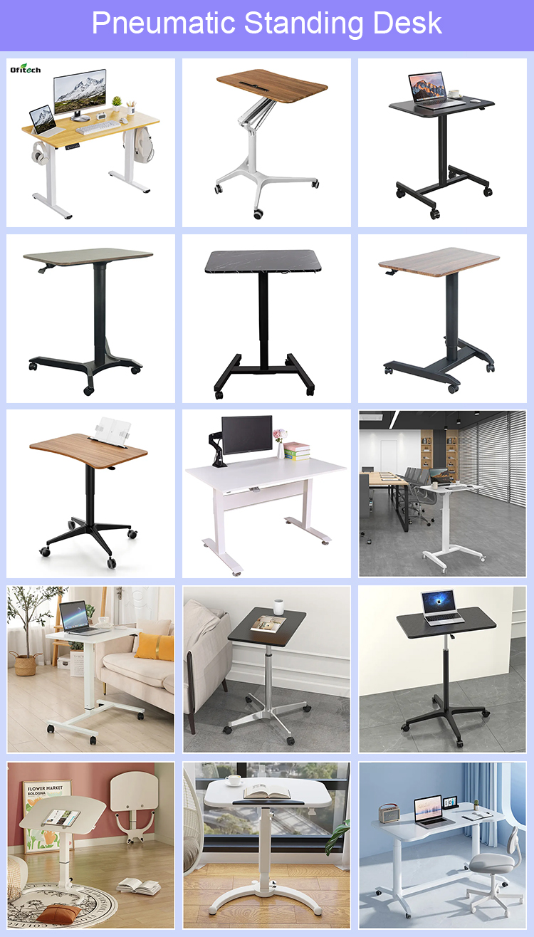 Wood Panel Desk for Height Adjustable Living Room Events and Industrial Coffee Station