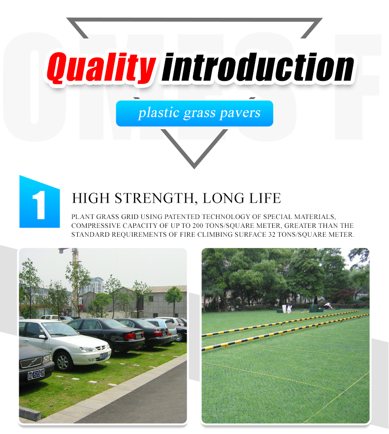 Parking Lot and Driveway HDPE Plastic Grass Grid Paver CE/ISO9001/ISO14001 Certified