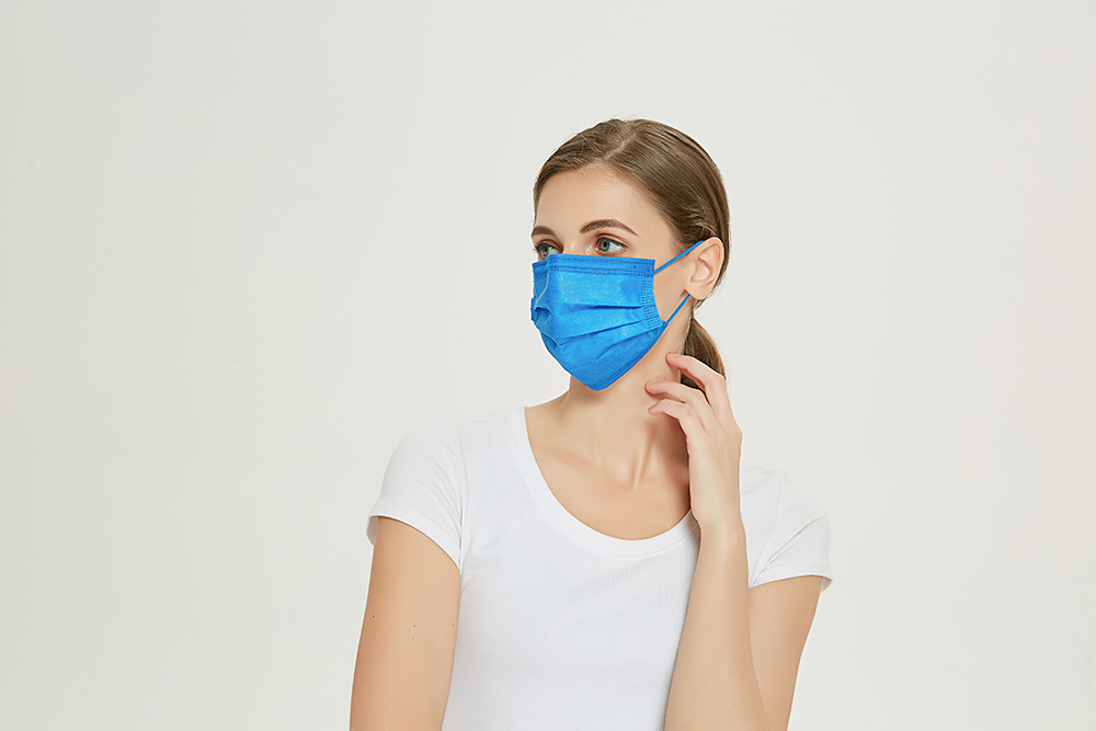 S&J EN14683 High saturation disposable blue colorful 4 ply Ear-loop plate medical surgical Face Mask
