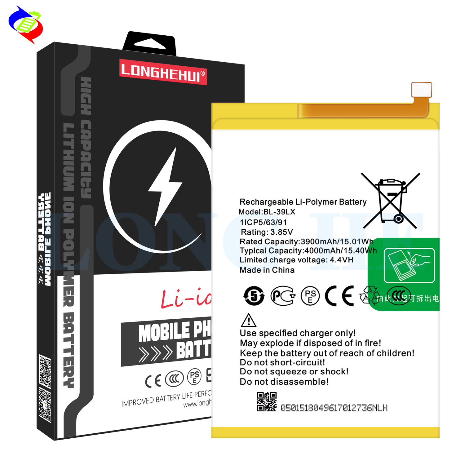 4000mAh BL-39LX X652 Mobile Phone Battery for Infinix S5 Rechargeable Batteries white