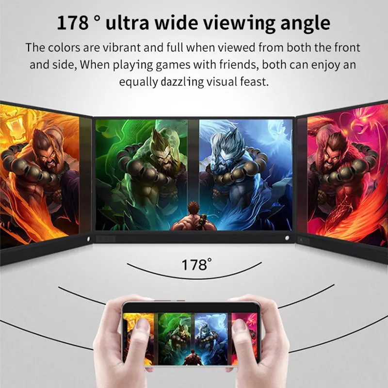 15.6 Inch 4K Type C HDR Portable Dual Screen Monitor Touch LCD Screen For PS5