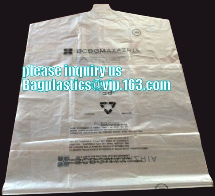 garment packaging bag cover dry clean poly garment bag rolls,laundry dry cleaning garment bag,Clear Polythene 21x4x54'',